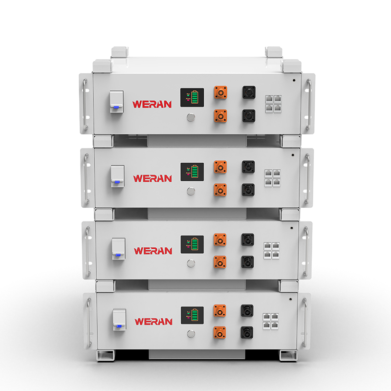 WERAN WRL-48100RW 51,2 V 100 Ah LiFePO4 -telineakku (5,12 kWh) – 8000 kiertoa, CAN/RS485, pinottava koti-ESS