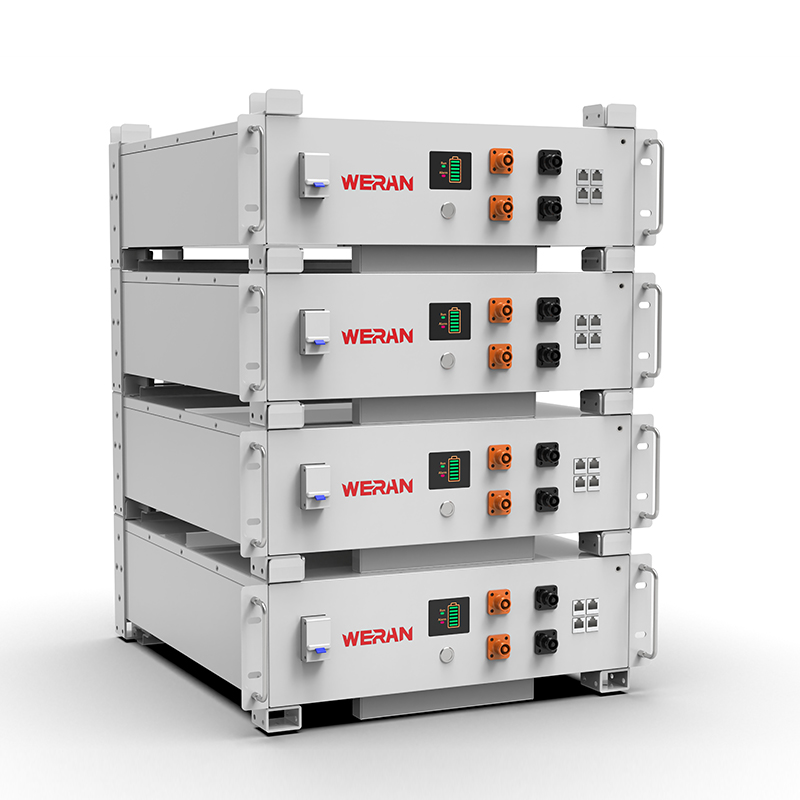 WERAN WRL-48100RW 51,2 V 100 Ah LiFePO4 -telineakku (5,12 kWh) – 8000 kiertoa, CAN/RS485, pinottava koti-ESS