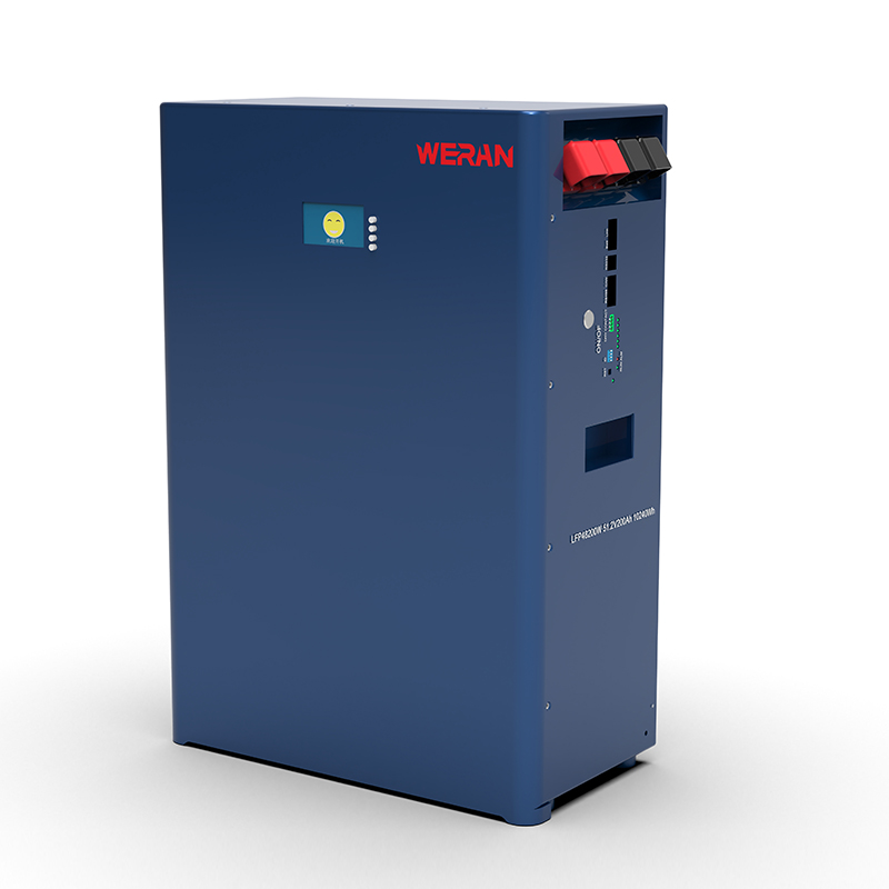 WERAN WRL-48100WB 51.2V 100Ah seinäasennettava LiFePO4-akku (5.12kWh) – IP65, 6000 sykliä, ulkokäyttöinen aurinkosäilytys kotiin