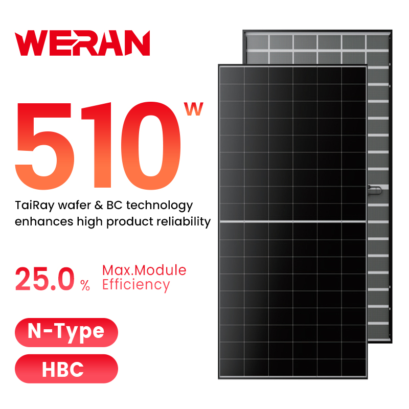 WERAN 495-510W Residential Takakosketin aurinkopaneeli – OEM-kaksoislasinen kattokerroksen PV-moduuli jakelijoille ja asentajille