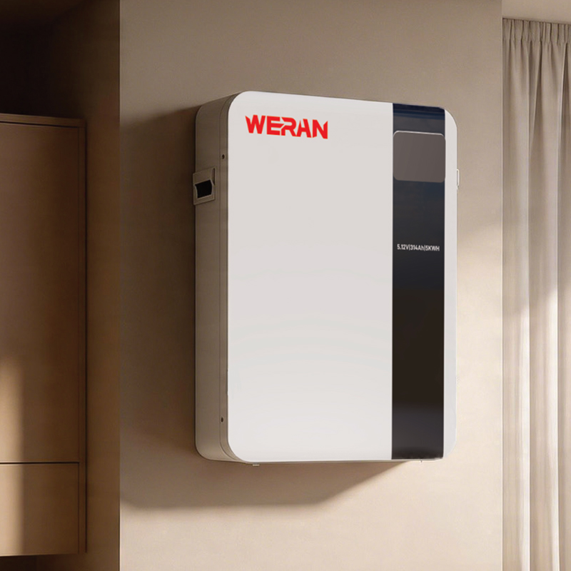 WERAN 51,2V 100Ah 5,12kWh seinäasennettava LiFePO4-akku asuin aurinkoenergian varastointiin
